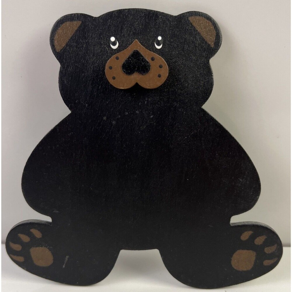 Bear Outlet Cover Painted Wood Novelty Safety Cover